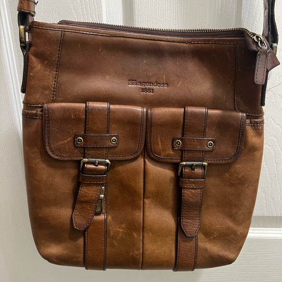 Haagendess Men’s Brown Leather Messenger Shoulder Bag